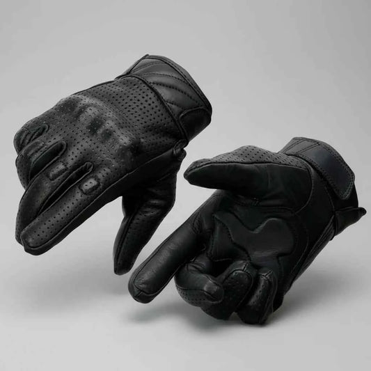 Open Road Men's Perforated Armored Leather Motorcycle Gloves