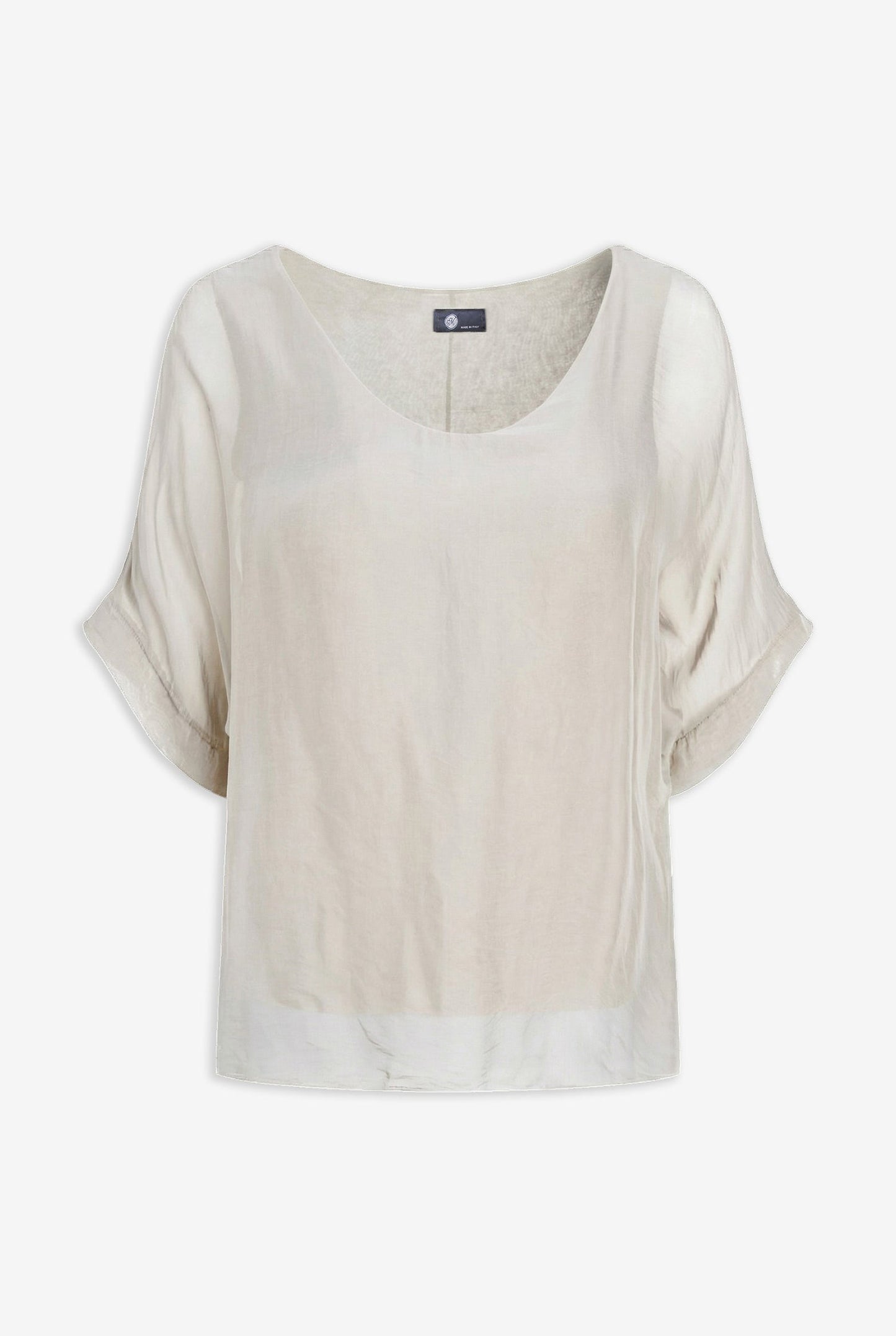 Women's Woven V-Neckline Top, with Short Sleeves