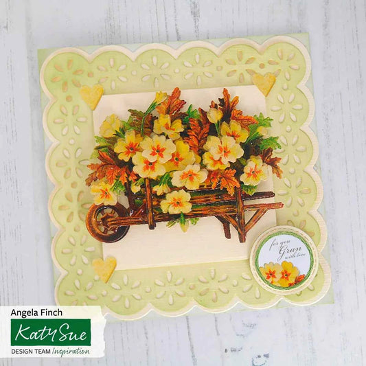 Die Cut Decoupage – Primrose Wheelbarrow (Pack Of 3)