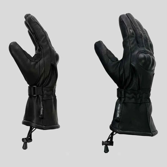 Open Road Men's Armored Gauntlet Leather Motorcycle Gloves