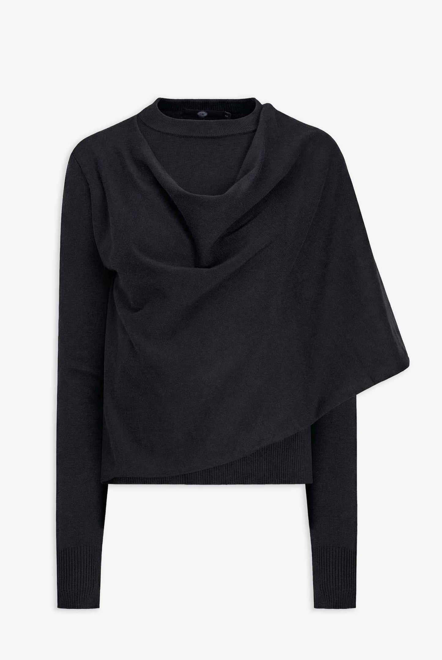 Women's Fine Knit Sweater/Scarf Combo, with a Crew-Neckline, Long Sleeves & an Attached Scarf Detail