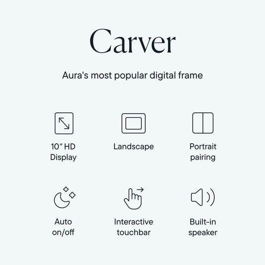 Aura Carver WiFi Digital Picture Frame | The Best Digital Frame for Gifting | Send Photos from Your Phone | Quick, Easy Setup in Aura App | Free Unlimited Storage | Gravel with White Mat 🍁 All In One Marketplace Canada