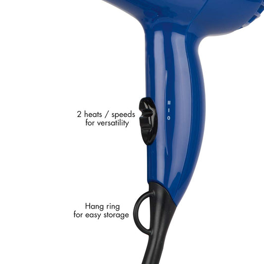 Conair 318RC Hair Dryer 1875 Watt Mid-Size Blow Dryer with 2 Heat 2 Speed Settings for All Hair Types Cool Shot Button Concentrator Attachment Blue 27.3 cm x 23.5 cm x 8.9 cm 🍁 All In One Marketplace Canada