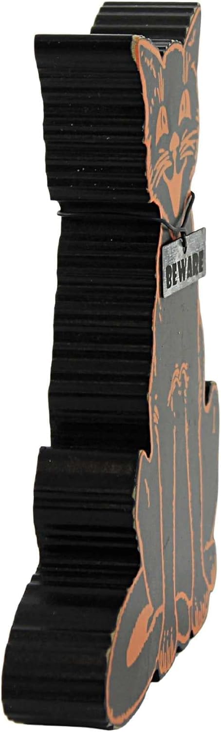 Primitives by Kathy Beware Black Cat Halloween Home Décor Chunky Sitter