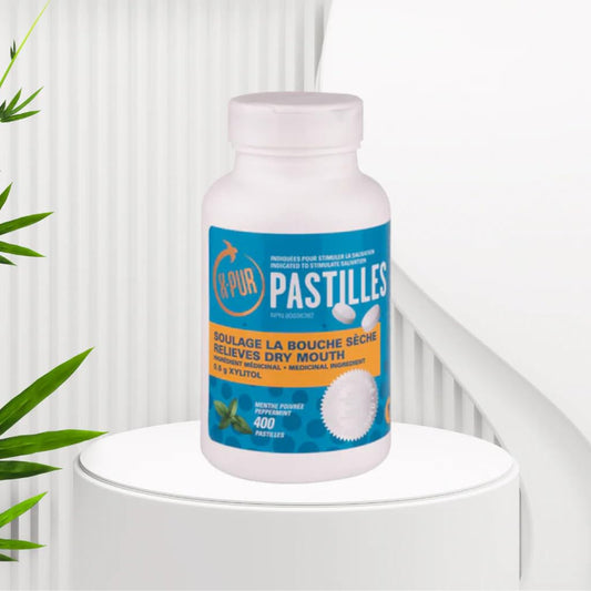 X-PUR - Xylitol Breath Mints For Dry Mouth And Bad Breath - Peppermint Flavored Xylitol Pastilles - Stimulates Saliva - 100% Natural Mouth and Breath Freshener - Bottle of 400 Pastilles 🍁 All In One Marketplace Canada