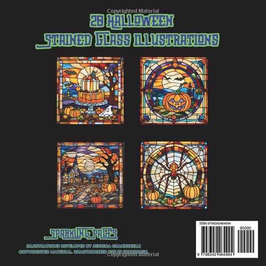 WICKED WINDOWS: Halloween Stained Glass Coloring Book for Adults and Teens. 20 Gothic Premium Illustrations with Black Protective Pages. Perfect Gift for Relaxation, Antistress and Creativity, Ideal for Markers.
