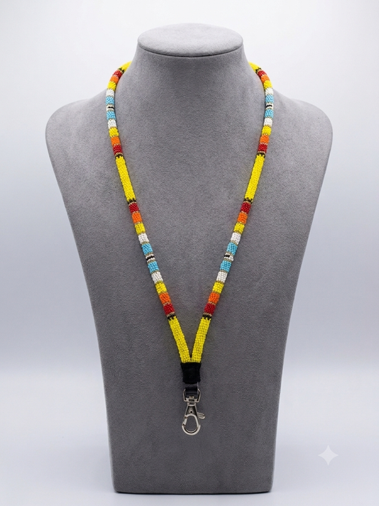 Round Beaded Lanyard(Yellow)