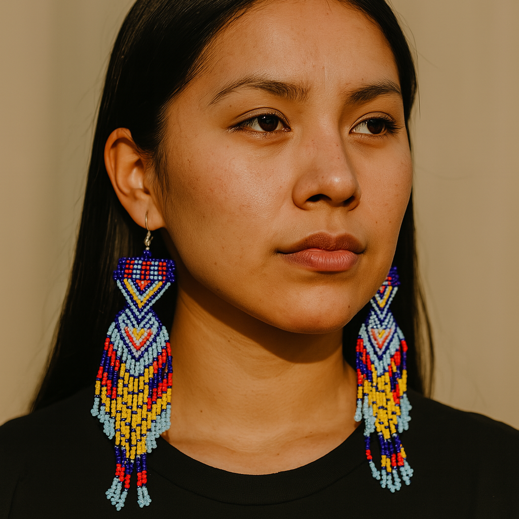 Blue Sunset Path Beaded Earrings