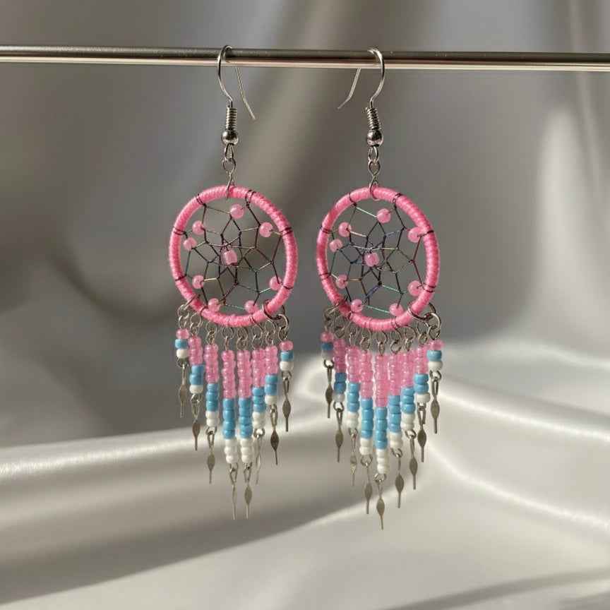 Light pink/celeste Dreamcatcher Dangles