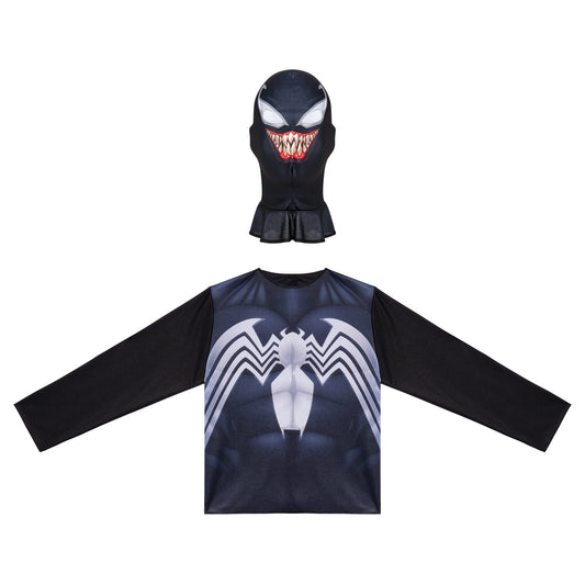 Marvel Spider-Man Team Halloween Costume Dress Up Box - Three Medium-Size Long-Sleeved Tops and Fabric Masks