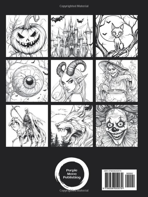 Halloween Coloring Book for Adults: Spooky Fun, Stress Relief and Creative Expression with Dark Fantasy and Gothic Art