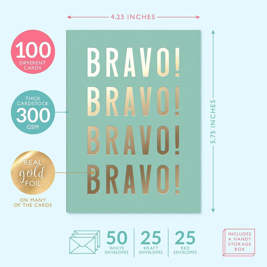 Sweetzer & Orange 100 All Occasion Cards & Envelopes Set - Greeting Notecards Assortment Box - Birthday Cards Bulk for Office, Thank You, Holiday, Blank Notecards & more – Organizer Box Included 🍁 All In One Marketplace Canada