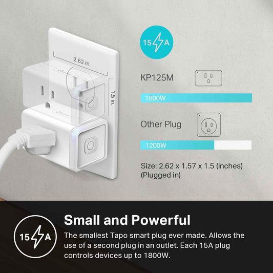 Kasa Matter Smart Plug w/ Energy Monitoring, Compact Design, 15A/1800W Max, Super Easy Setup, Works with Apple Home, Alexa & Google Home, UL Certified, 2.4G Wi-Fi Only, White, KP125M (2-Pack) 🍁 All In One Marketplace Canada