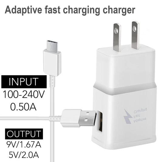 Fast Charging Charger for Samsung Phone, (2 Pack) Powersky Adaptive USB Charger with USB Type C Cable for Galaxy S21, S20, S10, S9, S8, Note10, 9, 8, 7 and A Series, Tablet Charger Chargeur USB C 🍁 All In One Marketplace Canada