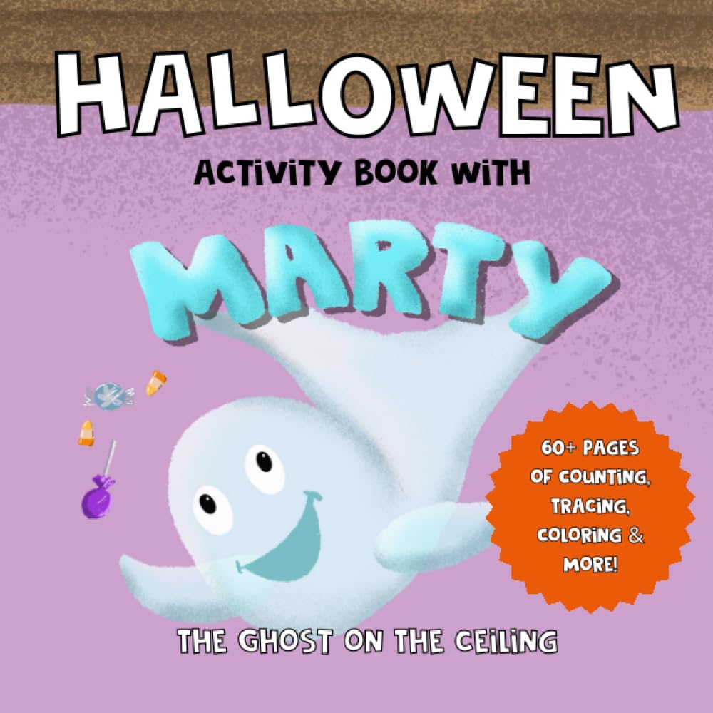 Halloween Activity Book With Marty the Ghost on the Ceiling