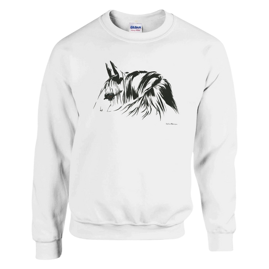 Simplicity Horse Portrait Sweatshirt – Elegant Clean Lined Graphic Apparel