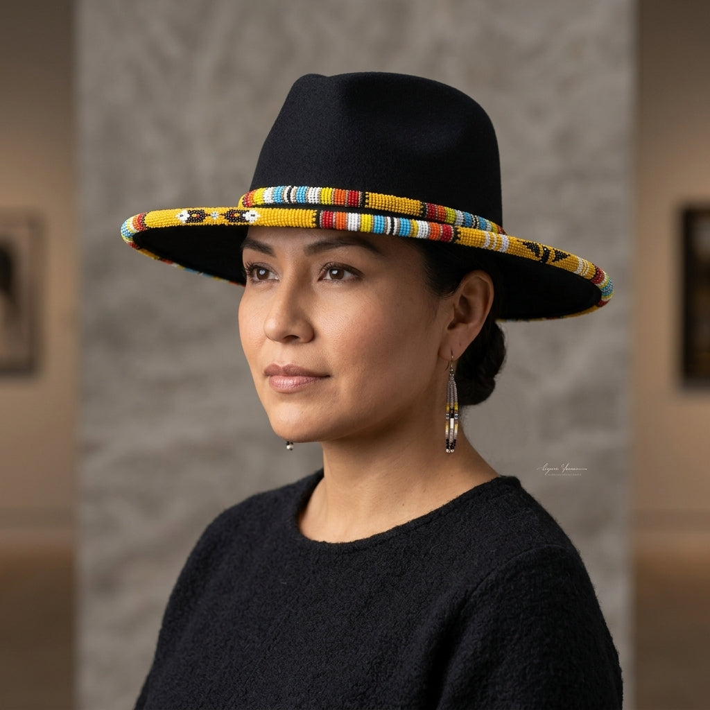 Size-58 Handmade Beaded Hat