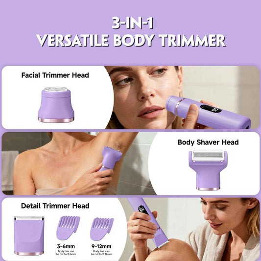 Electric Bikini Trimmer for Women - Tiovara Painless Electric Shaver,Cordless Electric Razors IPX7 Waterproof Pubic Hair Removal with USB Charge Dock for Bikini Underarm Leg Arm Body Face Silk Skin 🍁 All In One Marketplace Canada