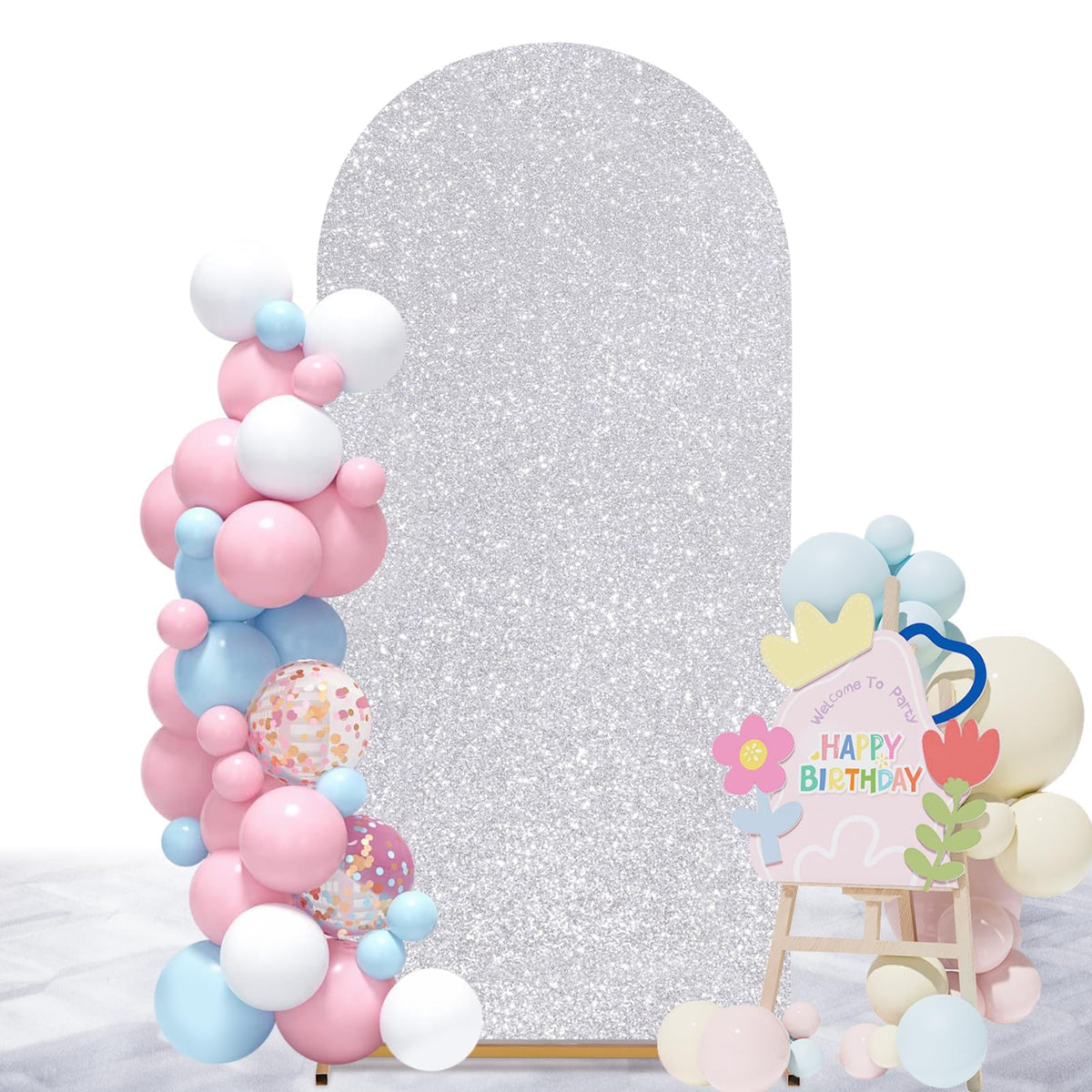 Arch Cover Sequin Arch Backdrop Covers Spandex Fitted Fabric Covers for Party Halloween Birthday Ceremony Decoration