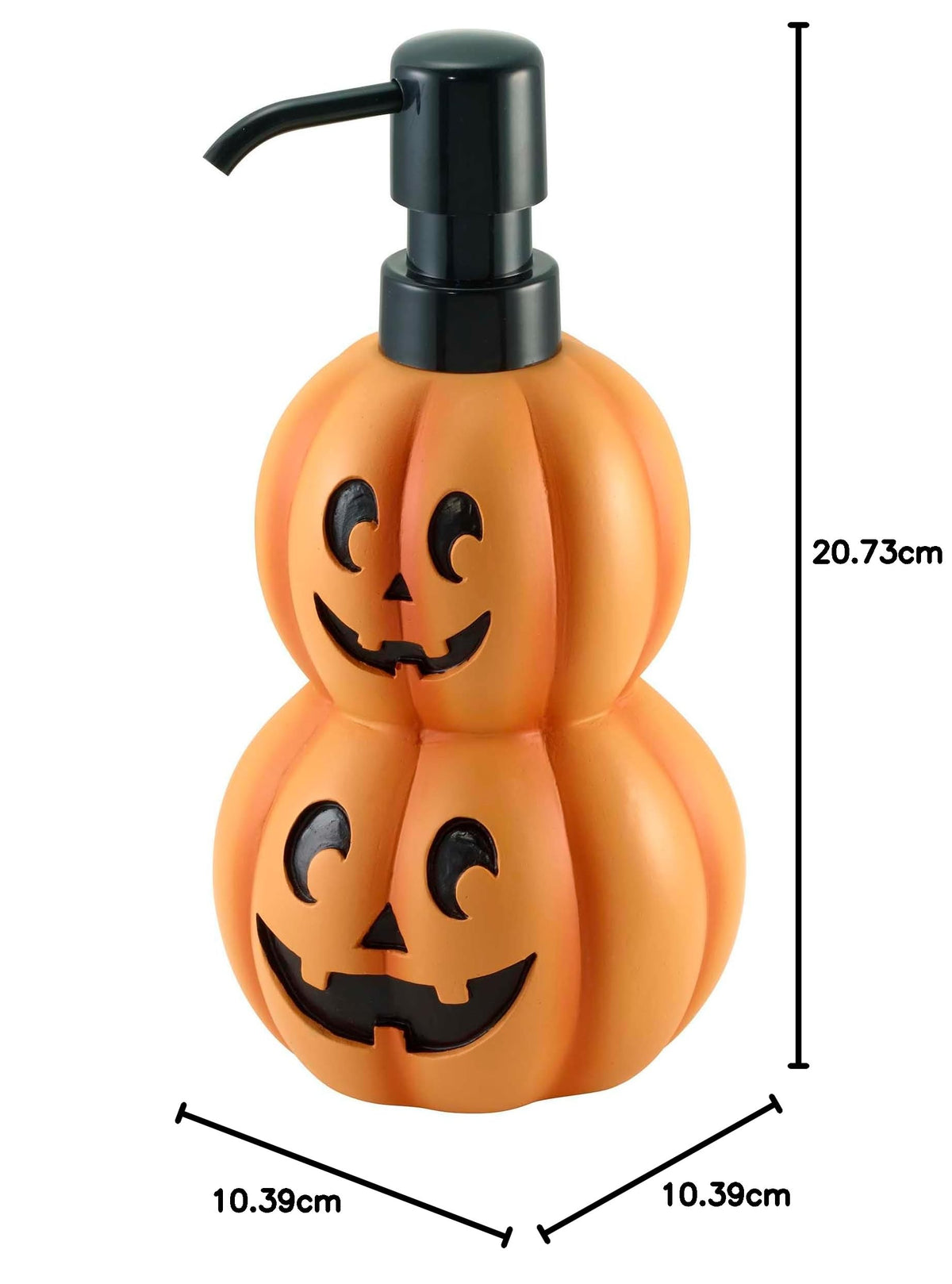 Avanti Linens – Soap Dispenser, Decorative Lotion Pump for Bathroom or Kitchen Countertop, Hand Painted Resin Halloween Decor (Stacked Pumpkins)