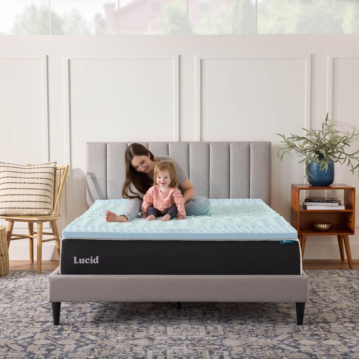 LUCID 2 Inch Gel Memory Foam Plush - Cooling Targeted Convoluted Comfort Zones Mattress Topper - Full 🍁 All In One Marketplace Canada