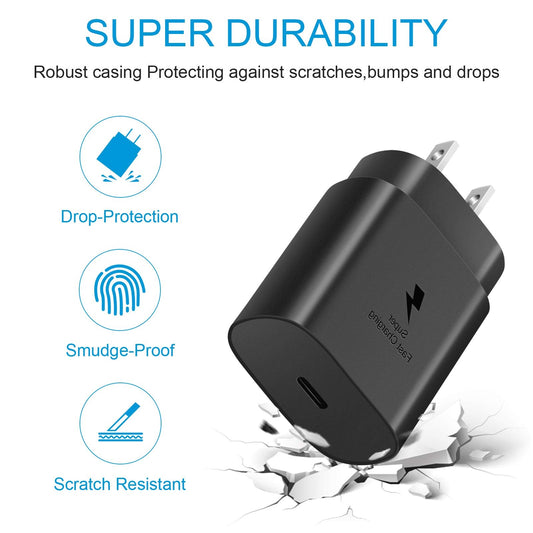 USB C Fast Charger, 2Pack 25W Type C Fast Charger Wall Charger Super Fast Charging Block for Galaxy S24 S23 S22 S21 S20 Ultra S10 S9, Note 20 10 9, with 6ft USB C to Type C Cable 25W Charger Adapter 🍁 All In One Marketplace Canada