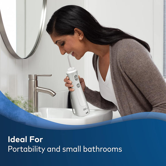 Waterpik Cordless Pearl Rechargeable Portable Water Flosser for Teeth, Gums, Braces Care and Travel with 4 Flossing Tips - CDA Validated, WF-13 White, Packaging May Vary 🍁 All In One Marketplace Canada