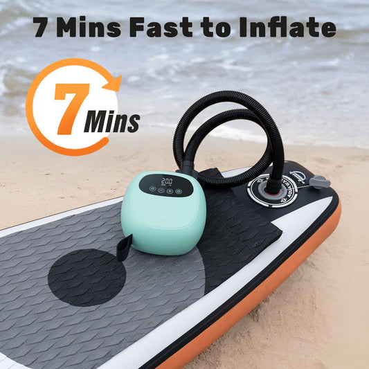 dwndpump Electric Paddle Board Pump, Rechargeable 20PSI SUP Pump, Dual-Stage Inflation and Deflation, Portable Electric Air Pump for Kayaks, Wind Wings, SUPs(Green) 🍁 All In One Marketplace Canada