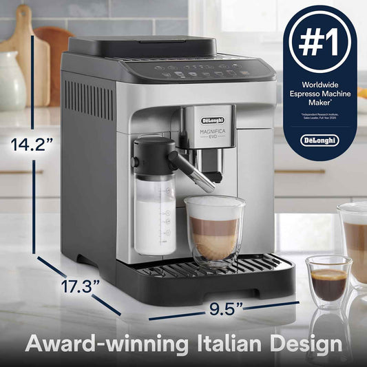 De'Longhi Magnifica Evo Automatic Espresso & Coffee Machine with Auto Milk Frother, Built-in Grinder & Auto-Clean Function - For Latte, Cappuccino, Americano, Iced Coffee, ECAM29084SB, Silver 🍁 All In One Marketplace Canada