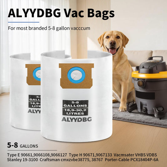 ALYYDBG for Shop Vac Bags 5-8 Gallon, Type E 90661 9066133, Type H 90671 9067133; VF2004, VHBS VDBS Disposable Vacuum Collection Filter Bags 5 Pack 🍁 All In One Marketplace Canada