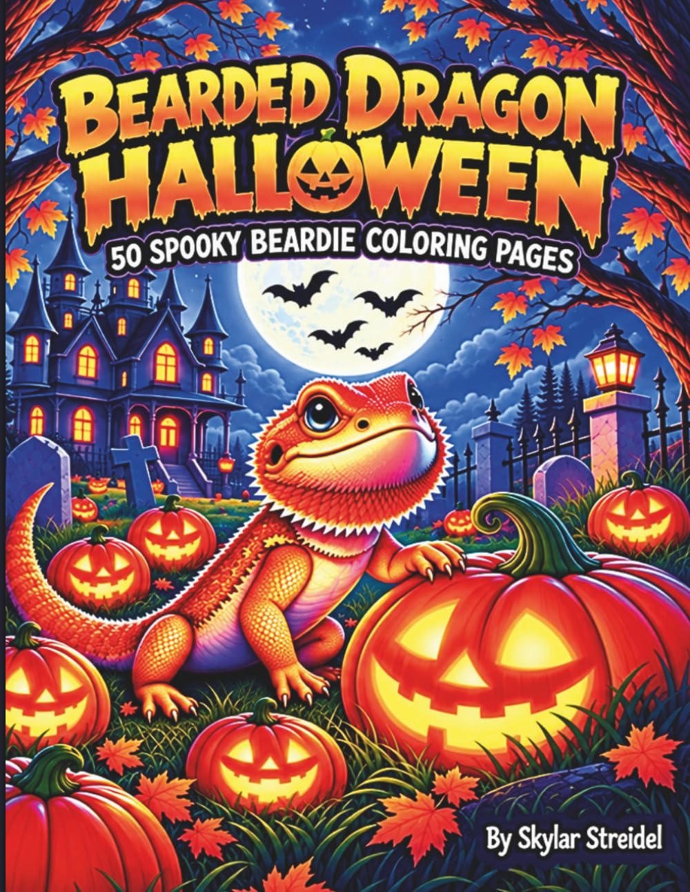 Bearded Dragon Halloween: All-Ages Coloring Book