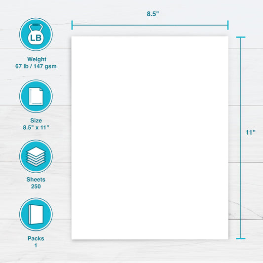 Printworks White Cardstock, Standard, 67 lb. Vellum, 92 Bright, 250 sheets, 8.5 x 11, For Office, Home & School Printing, Craft Projects (00564) 🍁 All In One Marketplace Canada