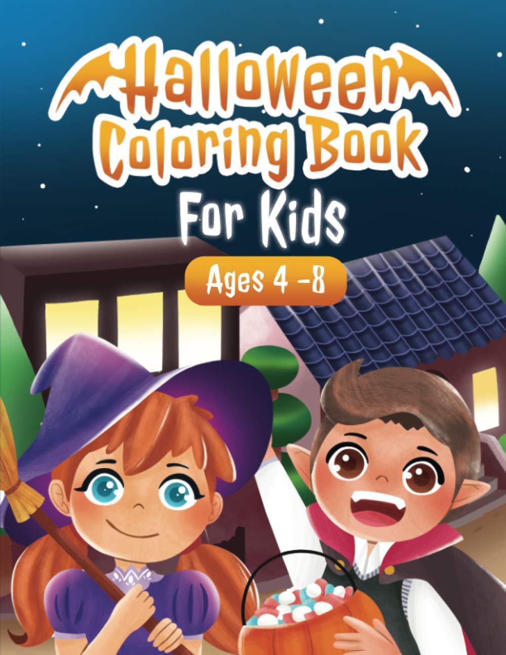 Halloween coloring book for kids ages 4-8: Halloween Designs Including Pumpkins, Houses, Witches, Ghosts, Cats, and More!