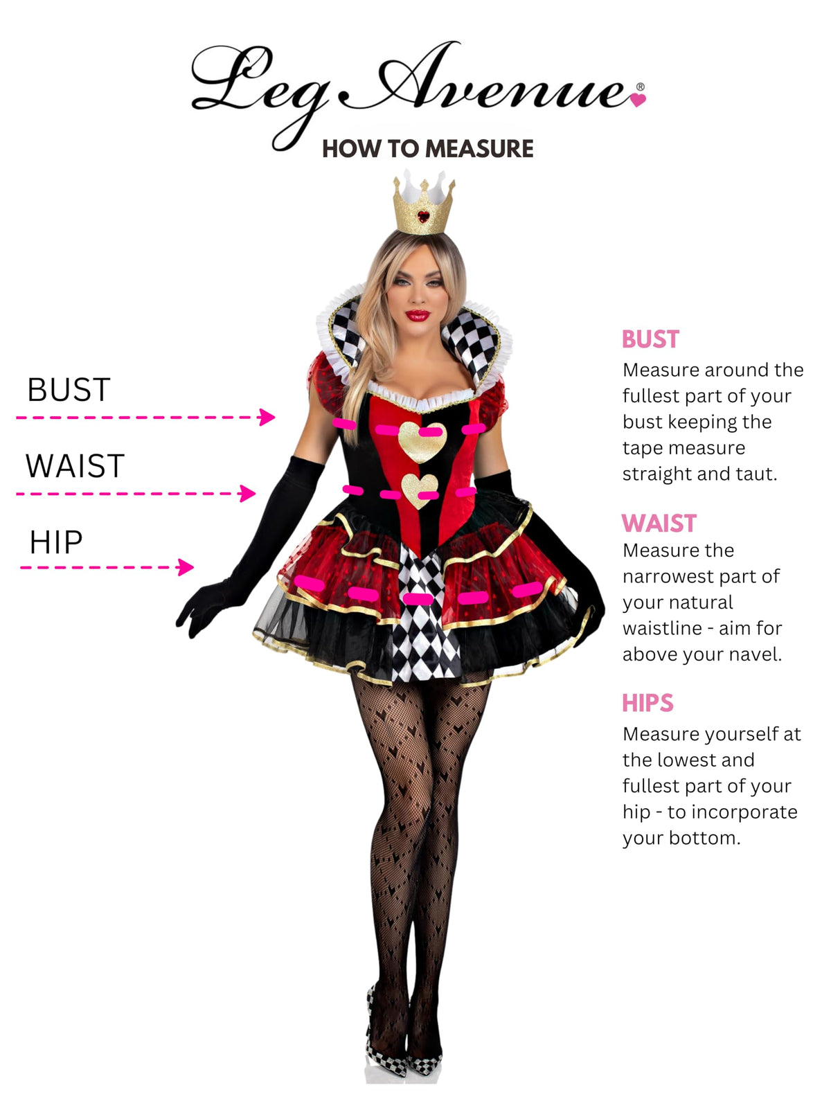 Leg Avenue Womens 2 Pc Queen of Hearts Halloween Costume for Women, Multicolor, X-Large