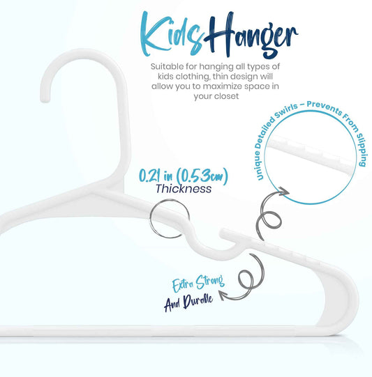 Utopia Home Kids Hangers - Plastic Baby Hangers for Closet - Childrens Hangers for Clothes & Infant Hangers for Closet - Ideal for Everyday Standard Use (White, Pack of 60) 🍁 All In One Marketplace Canada
