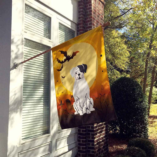Caroline's Treasures BB4380CHF Halloween White Boxer Cooper Flag Canvas House Size, Large, Multicolor