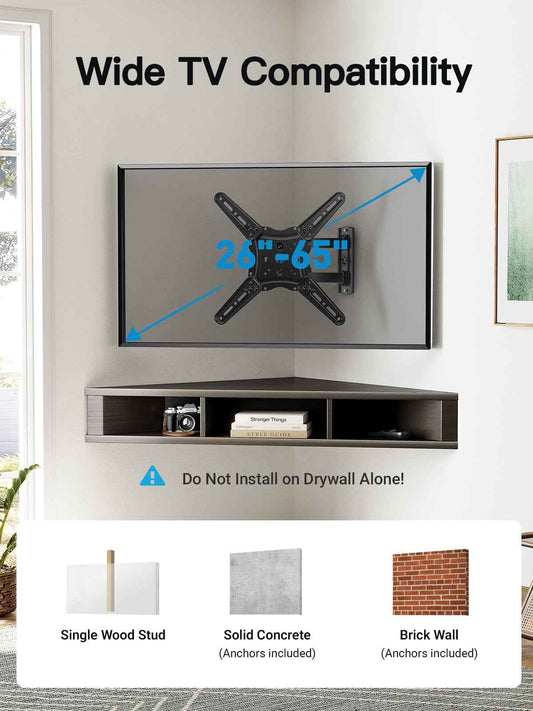 Pipishell Full Motion TV Wall Mount for 26-65 Inch Flat Curved Screen TVs, Max VESA 400x400mm up to 77 lbs, Swivel TV Mount Wall Bracket with Articulating Arms, Tilt, Extension, PIMF7 🍁 All In One Marketplace Canada
