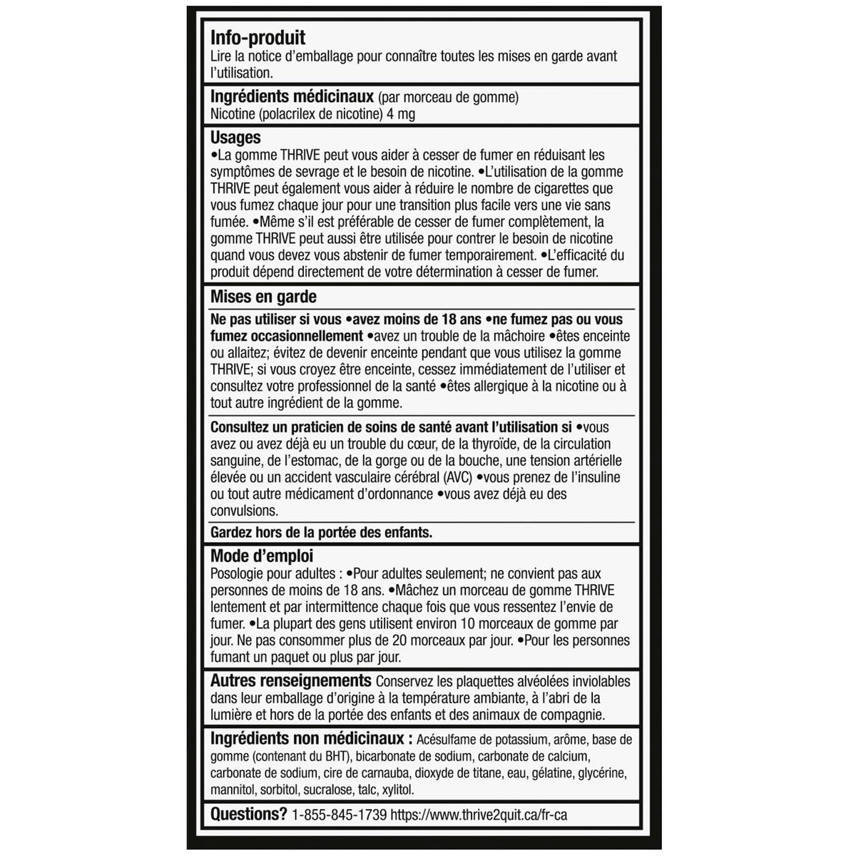 Thrive Nicotine Replacement Gum, 4mg Extra Strength, Mint, 108 Count ๐ All In One Marketplace Canada