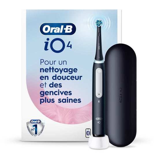 Oral-B iO4 Electric Toothbrush, for a Gentle Clean and Healthier Gums, Black, Rechargeable Electric Toothbrushes, iO Series 4 with 1 Power Toothbrush, 1 Brush Head, and 1 Travel Case 🍁 All In One Marketplace Canada