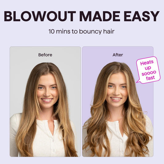 Wavytalk Thermal Brush, Blowout Boost 1.5 inch Curling Brush, Heated Round Brush for Blowout Look, Dual Voltage, Tourmaline Ceramic, Negative Ion Technology, 5 Temperature Settings 🍁 All In One Marketplace Canada