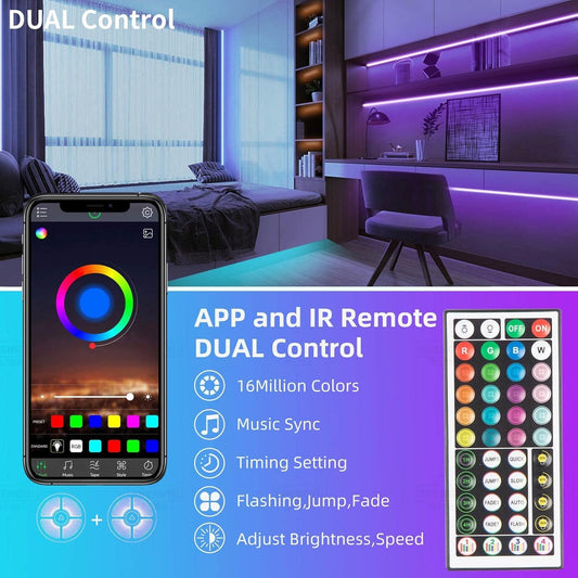 Ksipze 101FT led Lights Strip for Bedroom, Smart Music Sync RGB Color Changing with App and Remote Control, Power Supply Led Strip Lights Lumiere LED for Room Home Party Decoration 🍁 All In One Marketplace Canada