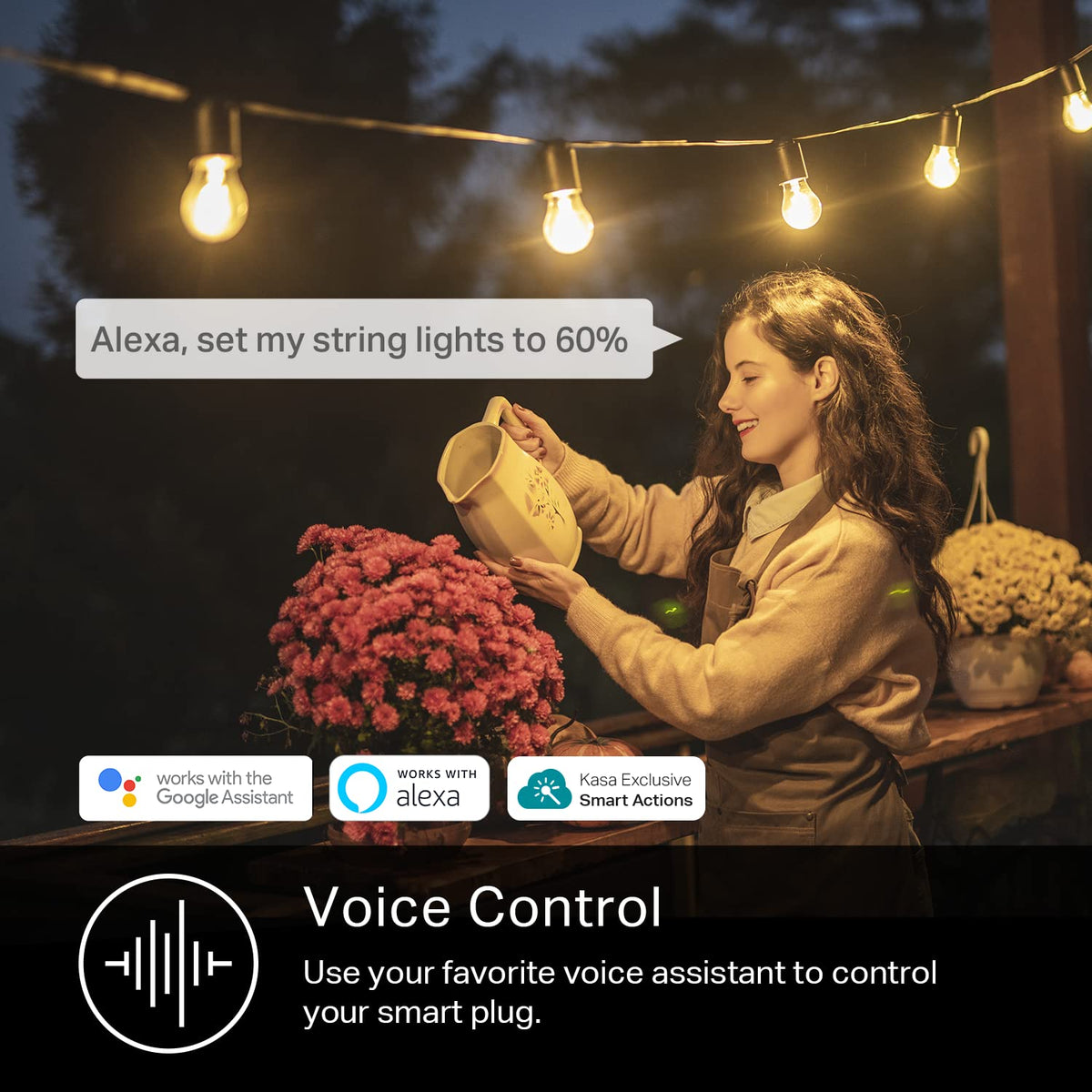 Kasa Smart Outdoor Dimmer Plug by TP-Link (KP405) - IP64 Waterproof Plug for Outdoor String Lights, Works with Alexa, Long Wi-Fi Range, 2.4GHz WiFi Required, No Hub Required, ETL Certified Black š All In One Marketplace Canada