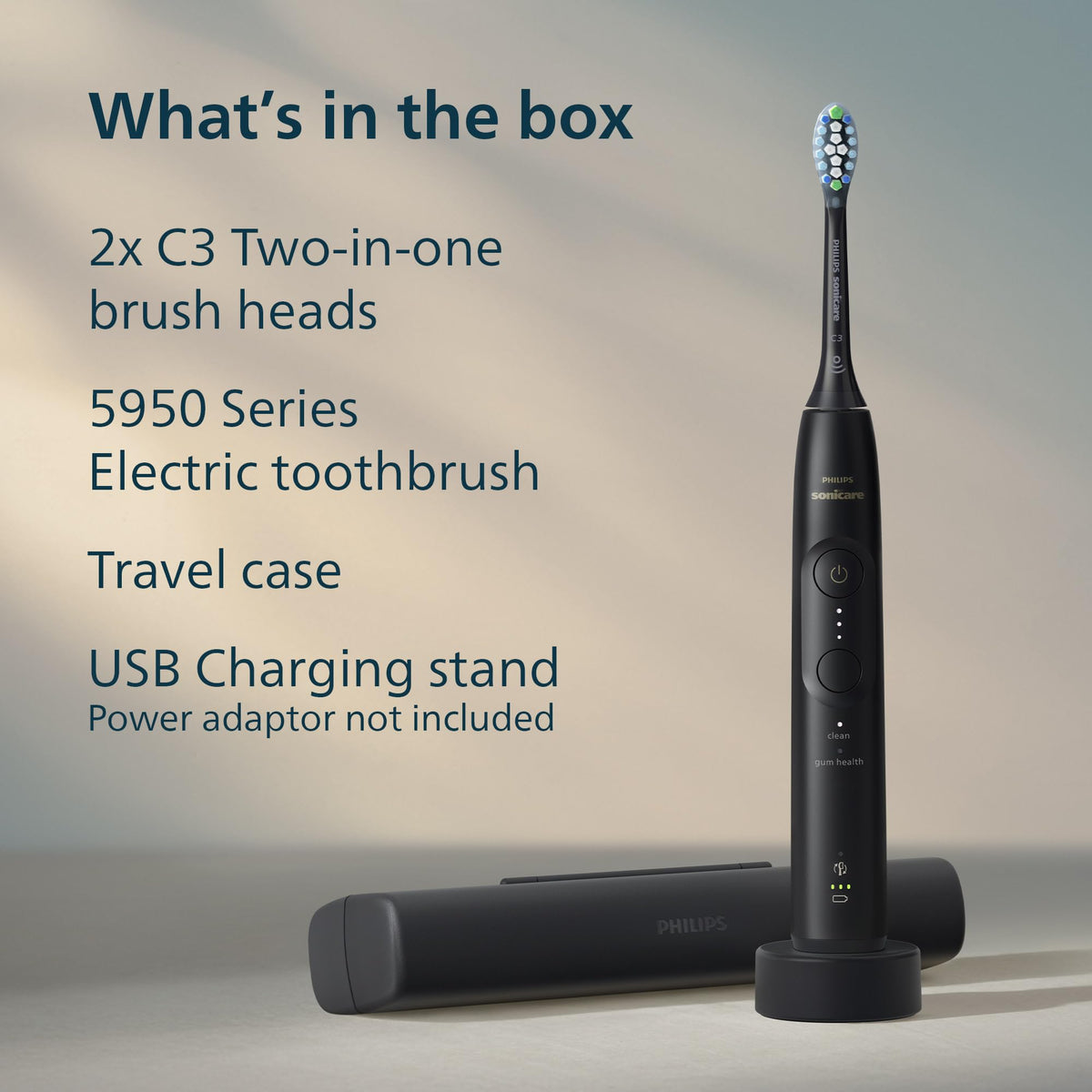 Philips Sonicare 5950 Rechargeable Electric Toothbrush, 2 Brush Head, Black 🍁 All In One Marketplace Canada