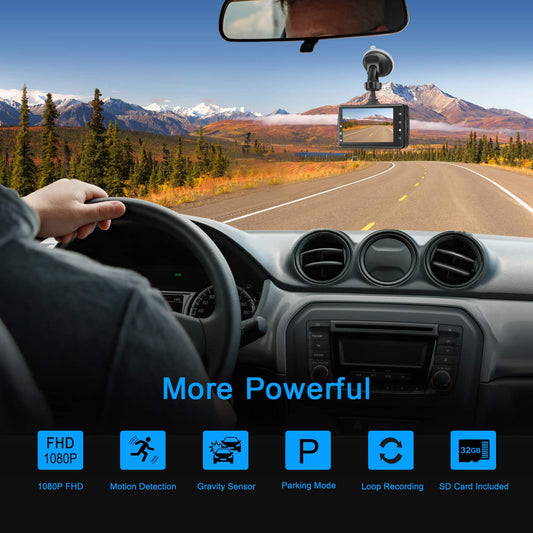 Dash Cam Front with 32G SD Card, BOOGIIO 1080P FHD Car Driving Recorder 3'' IPS Screen 170°Wide Angle Dashboard Camera Aluminum Alloy Case, WDR G-Sensor Parking Monitor Loop Recording Motion Detection 🍁 All In One Marketplace Canada
