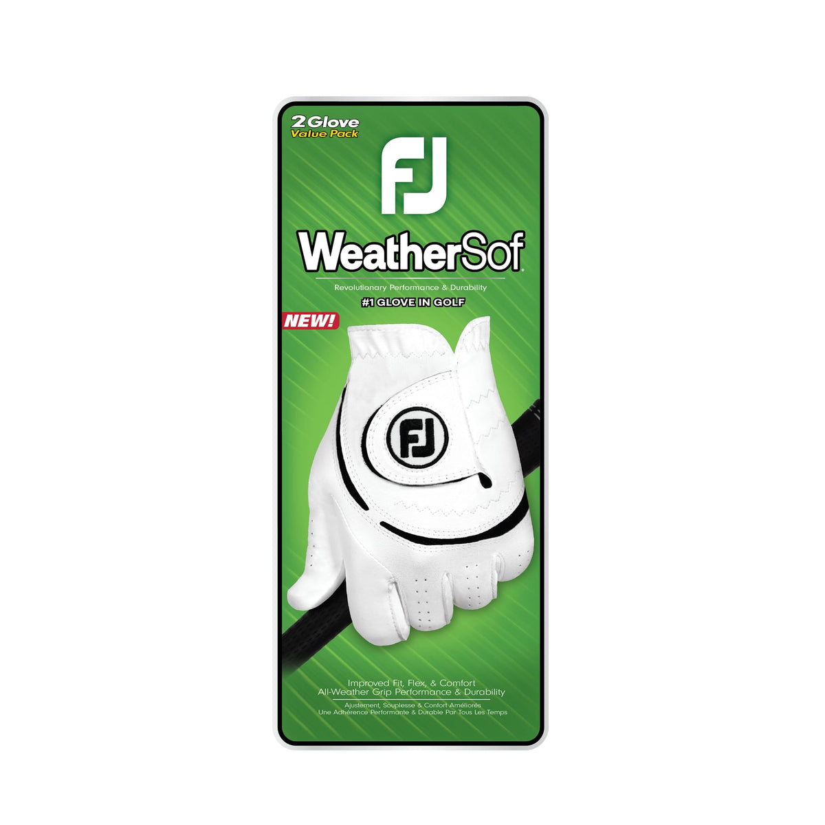 FootJoy Men's WeatherSof 2-Pack Golf Glove, White, Medium/Large, Worn on Left Hand 🍁 All In One Marketplace Canada