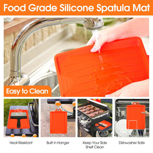 Upgraded Griddle Cleaning Kit for Blackstone 18 Pieces Flat Top Grill Accessories Cleaner Tool Set with Scraper, Heat-Resistant Silicone Spatula Mat with Hanger, Grill Brick, Scouring Pads 🍁 All In One Marketplace Canada