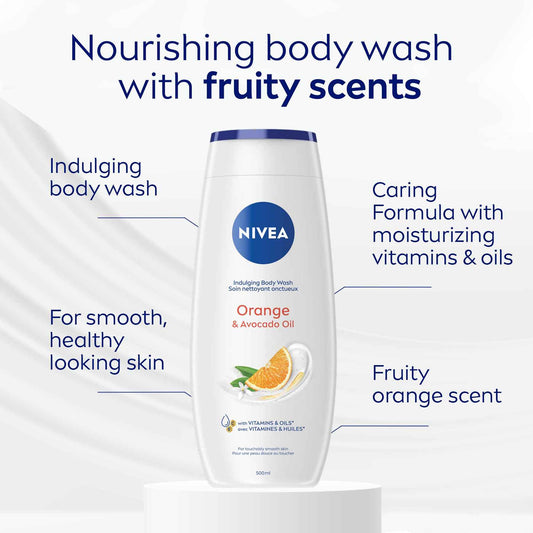 NIVEA Orange & Avocado Oil Body Wash, 3x500ml 🍁 All In One Marketplace Canada
