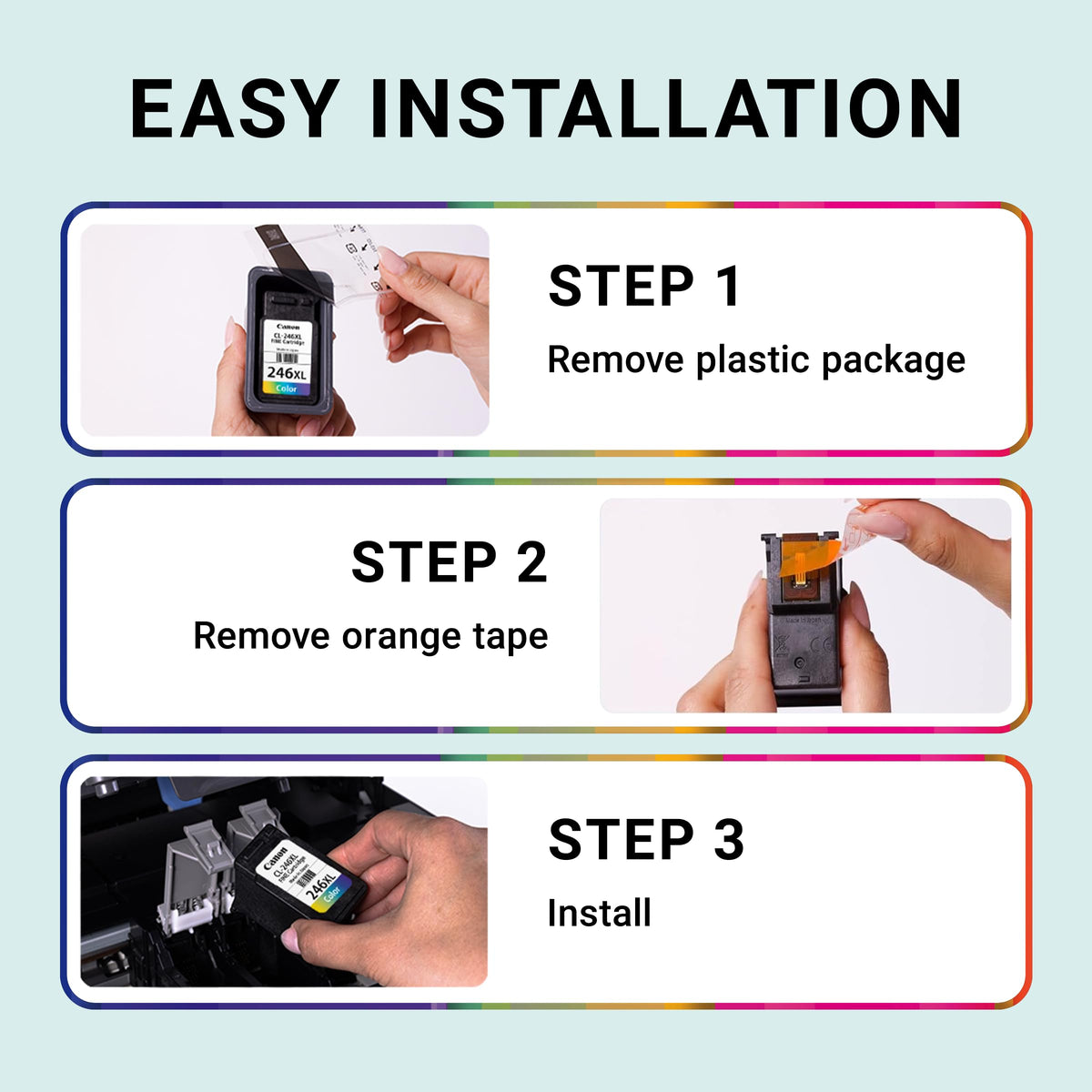 Canon Genuine Ink Cartridges PG-245 Black (2) / CL-246 Colour (1), Value Pack (3 Count), Original Canon Printer Ink for PIXMA TR4520 / TS3120 / TS3220 Series Printers ๐ All In One Marketplace Canada