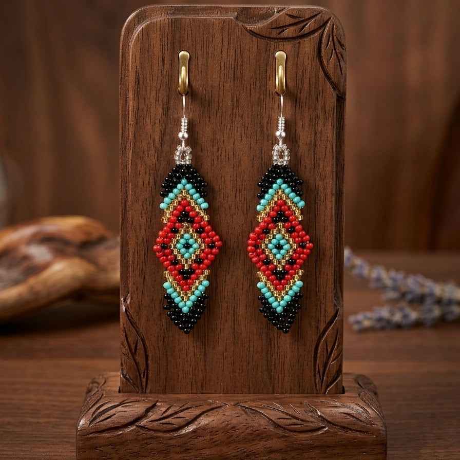 Soul Feather Earrings Red