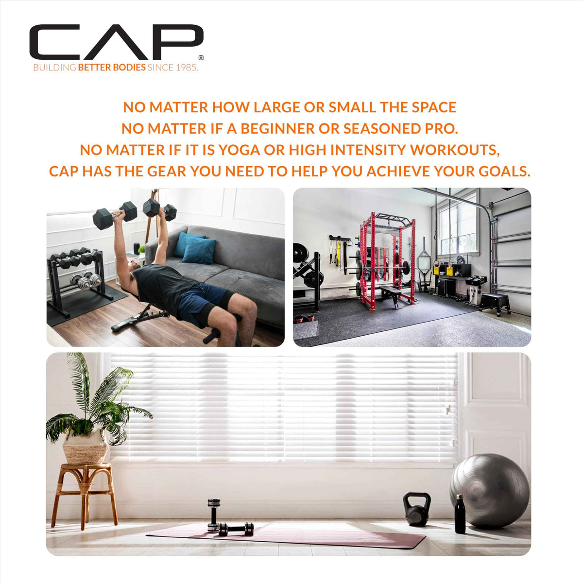 CAP Barbell Economy Olympic Bumper Plate Set with Color Logo, Black, 160 lbs Set 🍁 All In One Marketplace Canada